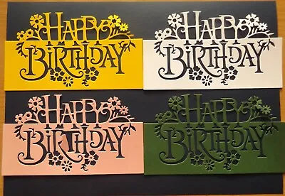 £3.20 • Buy 5 X Large Happy Birthday Die-Cut Card Toppers For Card Making.