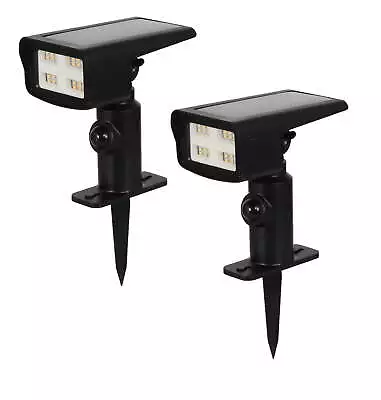 Solar Powered Black Motion Sensor LED Mountable Spot Light 600 Lumens2 Count • $25.37