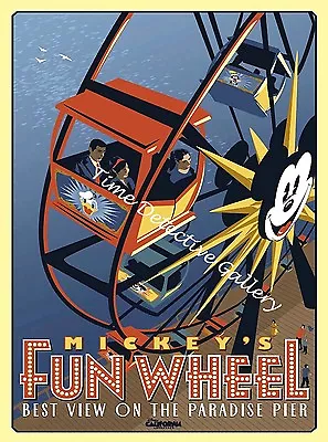 Vintage Disneyland  Mickey's Fun Wheel   Poster - Available In 5 Sizes • $26.50