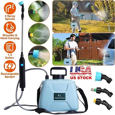 Rechargeable Electric Garden Plant Sprayer 1.35Gallon Battery Powered Sprayer • $35.99