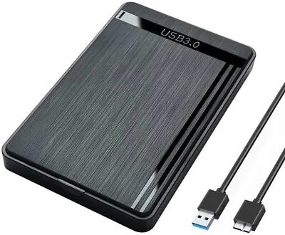 Hard Drive Enclosure 2.5 Inch USB 3.0 SATA Case External Caddy HDD SSD Black UK • £4.45