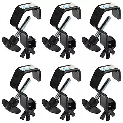 6 Pack Black Truss Clamps Stage Light Hook Heavy Duty Iron C Clamp Fits Pipe... • $40.39