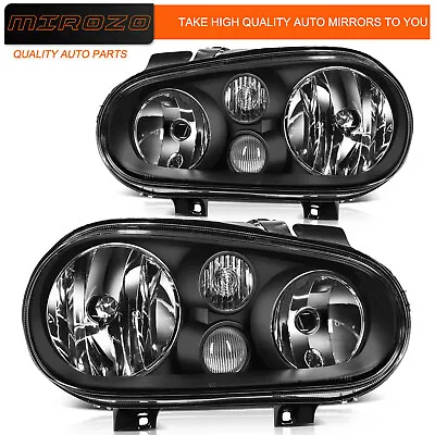 MIROZO For VOLKSWAGEN VW GOLF CABRIO 1999-2006 Headlights Assembly Black Housing • $73.98