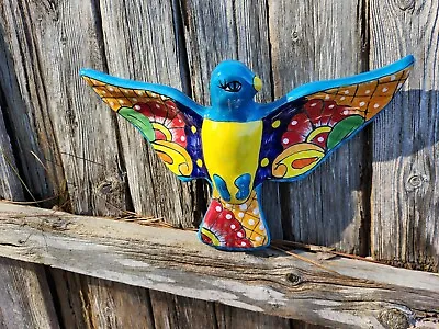 Mexican Talavera Pottery Bird Dove La Paloma Wall Hang FolkArt Pool Patio NEW Bl • $27.99