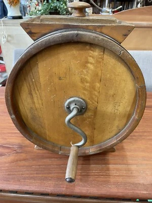 $218.61 • Buy Antique Primitive Wooden Table Top Crank Handle Butter Churn