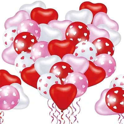 9pc Mixed Heart Love Balloons Latex Party Wedding Valentine's Day Decoration Set • $1.95