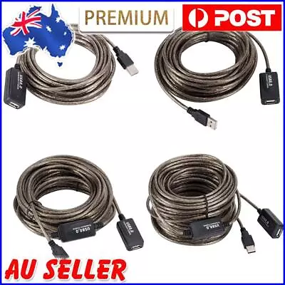 5/10/15/20m USB 2.0 Extension Cable Male To Female Active Repeater Extender Cord • $15.99