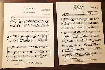 Vtg Sheet Music  - SCHERZO Concert Repertoire For Bb Cornet Or Trumpet ©1940 • $8