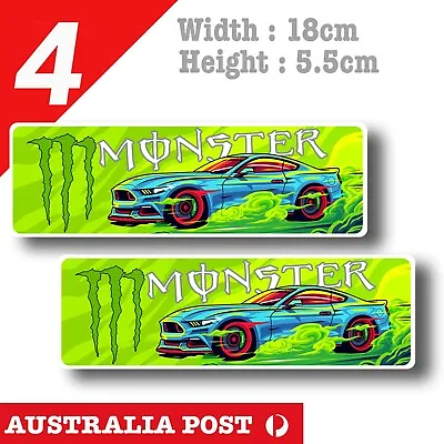 FORD MUSTANG GT  MONSTER Energy Drink Super V8 Car Sticker • $7.80