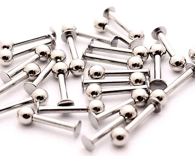 Lot Of 25 316L Surgical Stainless Steel LABRET/MONROE Stud Wholesale Choose Size • $12.49