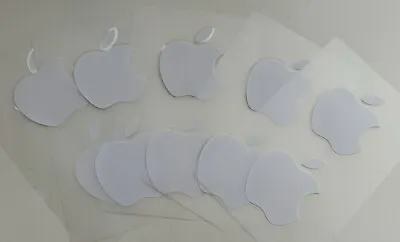 Genuine APPLE Logo Stickers Original White Decals Pack Of 10 IPad MacBook IPhone • £5