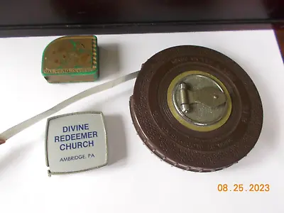 3 Vintage Retractable Measuring Tapes Barlow 4' Globemaster 23'11  Germany 3' • $2.99
