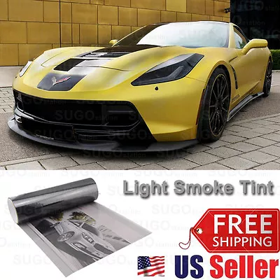 48 X1FT Light Smoke Glass/Plastic Headlight Taillamp Lens Vinyl Protection Film • $11.43