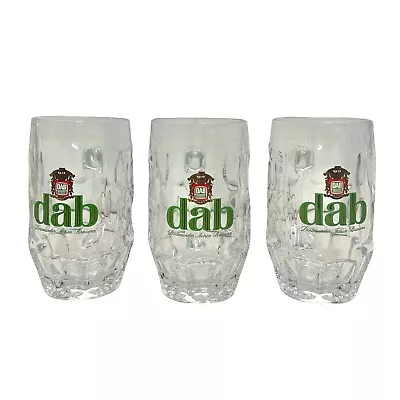 Vintage DAB Dortmunder Actien Brauerei Set Of 3 Glass Beer Mugs Steins Circles • $29.69