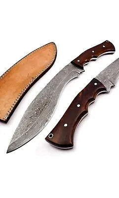 Custom Handmade Kukri Knife Damascus Steel Full Tang Handle With Scabbard 15  • $90