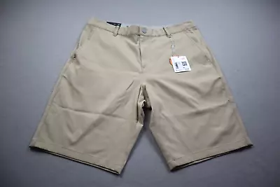 Puma Chino Shorts Mens 34 Beige Flat Front Performance Logo NWT • $32.85