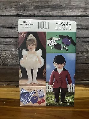 Vogue Craft Sewing Pattern 9528 18  Doll Outfits: Ballet Soccer Riding Beach • $4.80