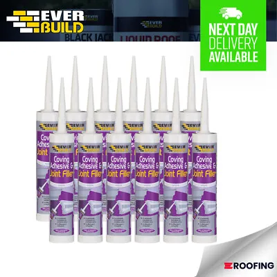 12 X EVERBUILD COVING ADHESIVE WHITE JOINT FILLER 290ML POLYSTYRENE PLASTER • £24.99