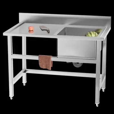 Farmhouse Hotel Kitchen Sink Single Bowl Catering Side Workbench Free Standing • £169.95