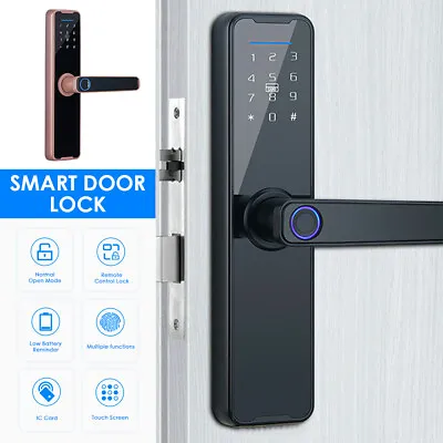 Smart Electronic Door Lock Fingerprint/Password/key/Card/App Key Home Security • £57.99