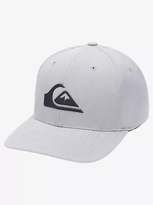 QUIKSILVER AMPED UP CAP HAT NEW MENS SLEET HEATHER FLEXFIT  Arch Brim Surf Skate • $55.99