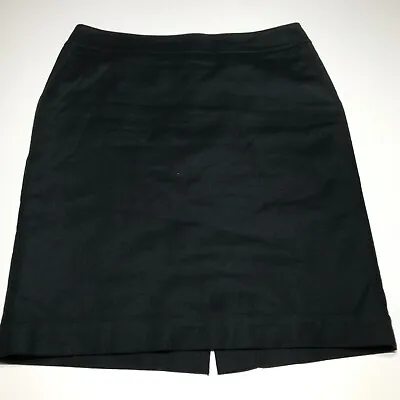 Merona Skirt Womens Size 4 Rear Zip Stretch Black Pencil Knee Length Fully Lined • $11.99