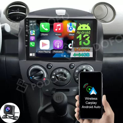 4+64GB Car Stereo Carplay Radio For Mazda 2 2007-2014 Android 13.0 GPS Head Unit • $238.99