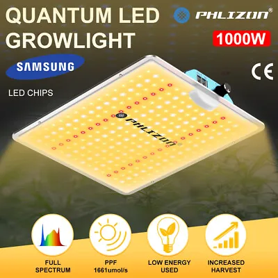 Phlizon 1000W WithSamsung LED Grow Light Sunlike Full Spectrum For Plants Flower • $47.98