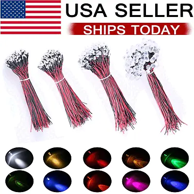 5/10Pcs New 3mm 5mm Pre Wired LED DC9-12V Lights Emitting Diodes • $10.99