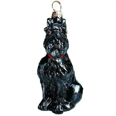 Joy To The World Collectibles - Schnauzer Black Hand Painted Glass Poland • $35