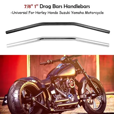 Motorcycle 1'' 7/8'' Drag Bar Straight Handlebar 32'' Wide Universal For Harley • $30.39