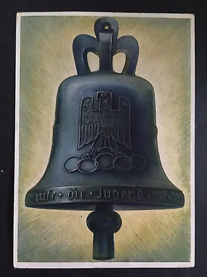 1936 Germany Berlin Olympics Bell Commemorative Postcard Cover To Breslau • $44.99