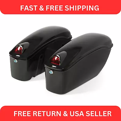 Motorcycle Universal Luggage Hard Saddle Bags For Harley Honda Yamaha Cruiser • $108.75