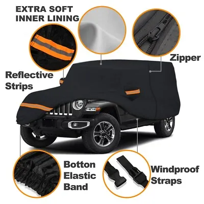 6 Layer Car Cover Waterproof Outdoor For Jeep Wrangler 4 Door CJ YJ TJ & JK • $59.99