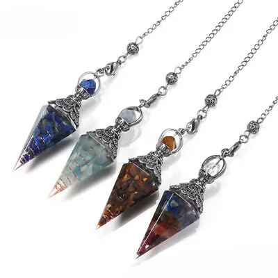 Resin Amulet Healing Chakra Crystal Quartz Reiki Pendulum Pendant Orgonite Orgon • $7.99