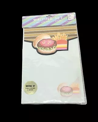 NOS Vtg Woolworth Co Writing Set Paper Cards Envelopes Hamburger & Fries • $10