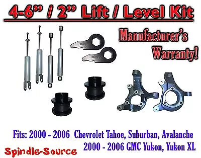 4  - 6  / 2  Lift Kit Spindles Key Spacer + SHOCKS FOR 00- 06 Chevrolet GMC 1500 • $414.33