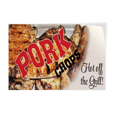 Decal Stickers Pork Chops Hot Off The Grill! Vinyl Store Sign Label • $10.99