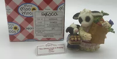 NOS Enesco Mary's Moo Moos Cow Figurine  You Always Lend A Helping Hoof!  929980 • $24.99