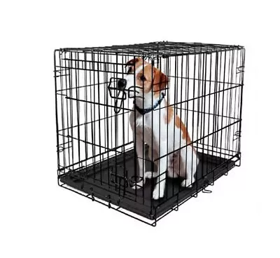 Dog Crate Single-Door Folding Pet Cage Metal Wire W/ Divider Tray Small Kennel • $27.50