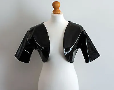 £22 • Buy Skin Tight Clothing Shiny Black Pvc Short Sleeve Shrug Jacket All Sizes
