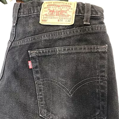 Levi’s 550 Black Denim Jeans VTG Mens Size 36x30 Made In USA 05-02 • $28.50