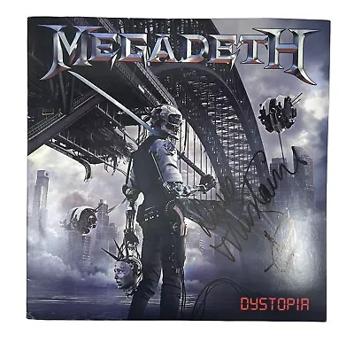 Dave Mustaine Megadeth Signed Autographed Dystopia Vinyl Album • £142.52