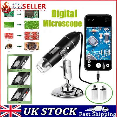 £14.60 • Buy 500X/1000X/1600X Digital Microscope USB Industrial Electronic Desktop Magnifier
