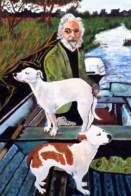 Man In Boat With Dogs Movie Painting Cool Wall Decor Art Print Poster 24x36 • $14.98