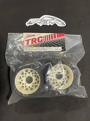 TRC Vintage RC Car Part # 1052 Mounted Rear Tires And Wheels BBS TRC Yellow Dot • $29.99