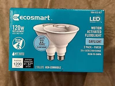 EcoSmart LED PAR38 Motion Sensor Flood Light Bulb 120W Uses 13W Pack Of 2 • $19.99