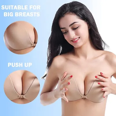 Strapless Invisible Lifting Sticky Push Up  Bra Self Adhesive Backless UK • £4.37