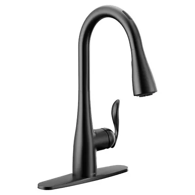 Moen 7594EVBL Arbor Matte Black 1-Handle High Arc Pulldown Smart Kitchen Faucet • $389.99