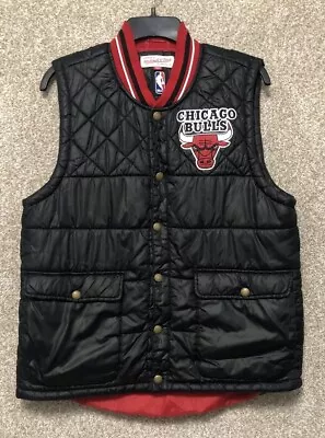 Mitchell & Ness NBA Chicago Bulls Black Quilted Vest Mens Size Medium • $34.99